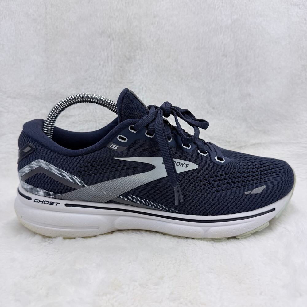 Brooks Ghost 15 Womens Running Shoes Navy White Size 9 1203801B450 Athletic